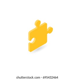 Puzzles on a white background. Isometric vector illustration.