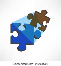 Puzzles piece icon , vector illustration. Flat design style