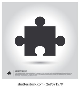Puzzles piece icon , vector illustration. Flat design style