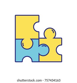 puzzles pieces game to idea solution