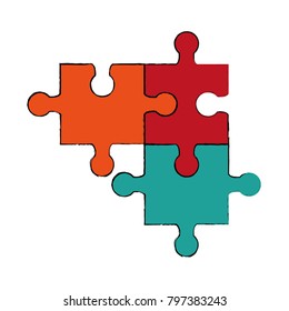 Puzzles pieces isolated