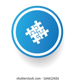 puzzles  symbol,Blue button,vector