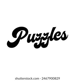puzzles text on white background.