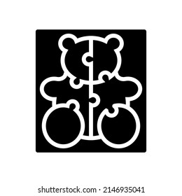 puzzles toddler glyph icon vector. puzzles toddler sign. isolated contour symbol black illustration