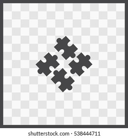 Puzzles vector icon. Isolated illustration. Business picture.