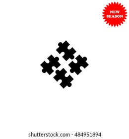 Puzzles vector icon isolated on white background.