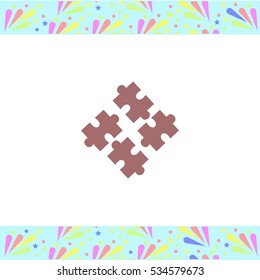 Puzzles vector icon on white background. Isolated illustration. Business picture.