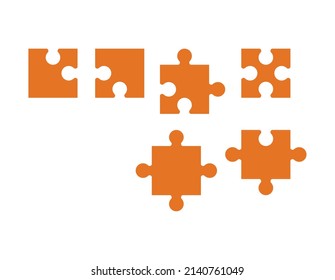 Rompecabezas, ilustración vectorial, fondo blanco