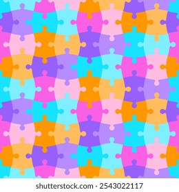 Puzzle,Seamless pattern jigsaw puzzles with colorful composition