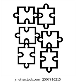 puzzlo vector icon line template