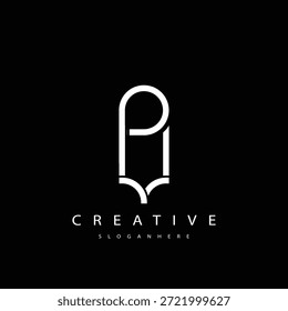 PV Abstract Monogram Logo Design. Este logótipo é concebido com uma combinação de duas letras lineares P e V