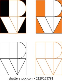 PV Alphabets Letters Logo Monogram. Geeignet für das Firmenlogo. Es ist geeignet, für welche Firma oder welchen Markennamen diese Alphabete beginnen
