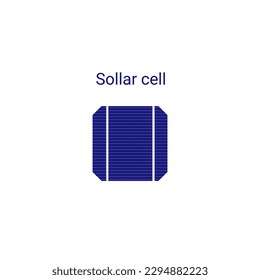 Pv cell. Solar cell. Part of solar panel photovoltaic system. Solar panel components vector infographic element, illustration isolated on white background.