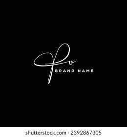 PV handwriting logo vector templates. PV signature Calligraphy lettering Vector.