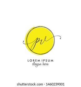 PV Initial beauty monogram logo vector