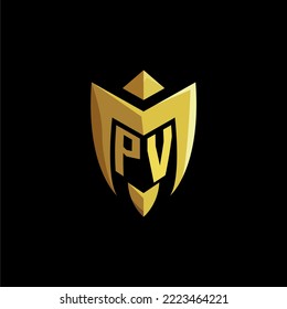 PV initial letters monogram logo for gaming