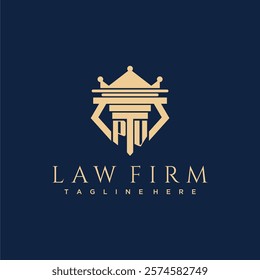 PV initial monogram logo for lawfirm vector design