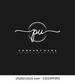 PV initial signature logo. handwriting logo template vector,