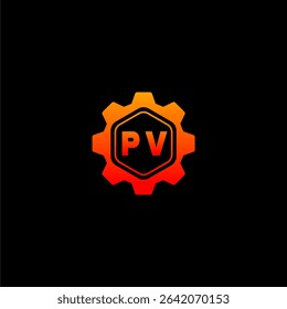 PV Initials Tech Logo Vector Art Icons and Graphics