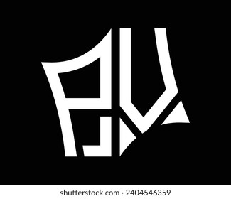 PV letter logo design vector art.