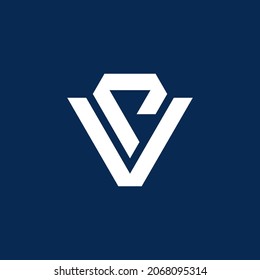 PV lettermark logo. the combination of the letters P and V into a new, original and modern shape