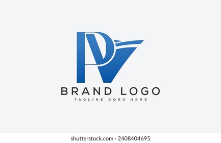 PV logo design template vector graphic branding element