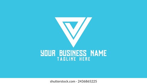 PV Logo Design in Triangular Shape