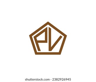 PV logo design vector template