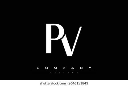 PV Modern Initials Logo Design. Branding logo with stylized initials showcasing bold design and modern aesthetic. Ideal for professional business branding or creative projects focusing on minimalistic