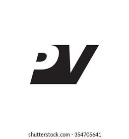 PV negative space letter logo