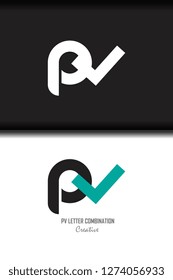 pv p v circle lowercase design of alphabet letter combination with infinity suitable as a logo for a company or business - Vector