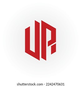 Resumen de la carta inicial VP o logotipo PV en color rojo aislado en color blanco aplicado para el logotipo de la empresa inmobiliaria también adecuado para las marcas o empresas tienen el nombre inicial PV o VP.