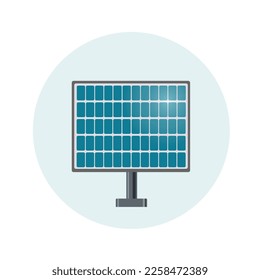 PV panel. Renewable sustainable photovoltaic solar energy generation element. Renewable electric energy. Ecological sustainable energy supply vector design.