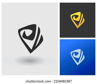 PV PW Concepto de monograma de la forma de la letra del logotipo