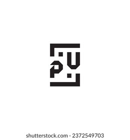 Logo retro de concepto cuadrado de PV en diseño profesional de alta calidad que se imprimirá bien en cualquier medio de impresión
