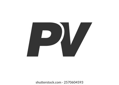 PV Techno Editable Font Logo For Corporate Branding. Bold, Futuristic Design With Unique Typographic Ideas. Minimal Custom Type And Dynamic Letter Variations For Promotion, Printing, And Book Titles