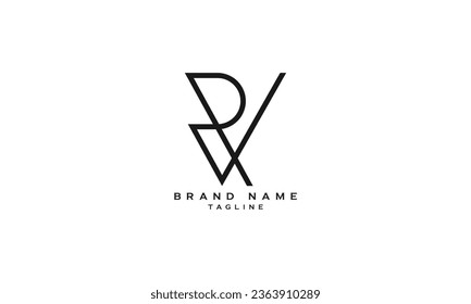 PV, VP, Abstract initial monogram letter alphabet logo design