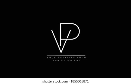 PV VP abstract vector logo monogram template