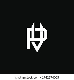PV VP letter unique geometric hipster logo icon sign design. Vector illustration