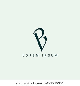 PV VP P V abstract vector logo monogram template
