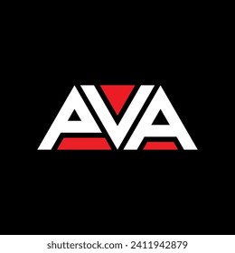 PVA triangle letter logo design with triangle shape. PVA triangle logo design monogram. PVA triangle vector logo template with red color. PVA triangular logo Simple, Elegant, and Luxurious design.