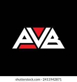 PVB triangle letter logo design with triangle shape. PVB triangle logo design monogram. PVB triangle vector logo template with red color. PVB triangular logo Simple, Elegant, and Luxurious design.
