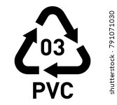 PVC 03 recycling code symbol. Plastic recycling vector polyvinyl chloride sign.