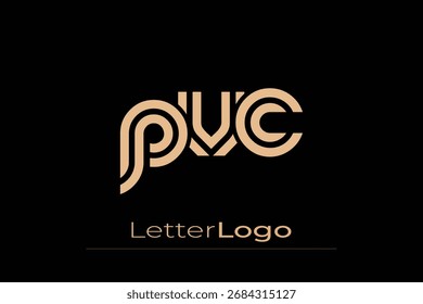 Diseño de logotipo de letra moderna única creativa de PVC. Diseño elegante del logotipo del monograma con los Elementos decorativos y la tipografía