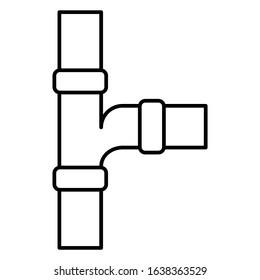 PVC Drain Pipe Fixture Concept Vector Icon Design, Plumbing and Pipe Fittings on white background