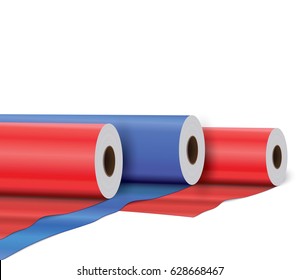 PVC film plastic film or foil, isolated on white background