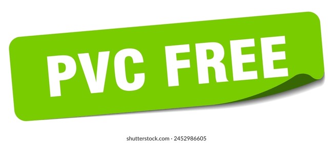 pvc free sticker. pvc free rectangular label isolated on white background