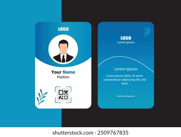 PVC Modern ID card template perfect for corporate, educational, business, company, office, staff or event purposes. This design features a professional layout with customizable fields.