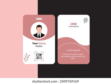 PVC Modern ID card template perfect for corporate, educational, business, company, office, staff or event purposes. This design features a professional layout with customizable fields.

