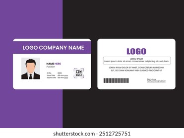 PVC Modern ID card template perfect for corporate, educational, business, company, office, staff or event purposes. This design features a professional layout with customizable fields.
